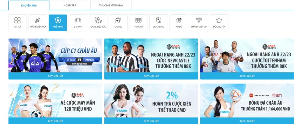 Khuyến mãi thể thao FUN88